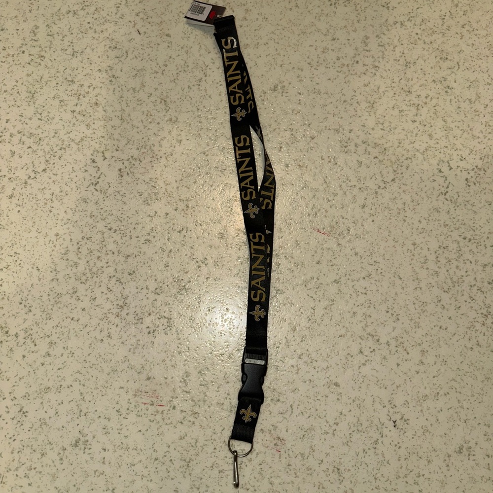 Saints Black and Gold Lanyard